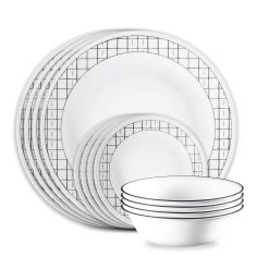 Corelle Delicate Grid 18-piece Dinnerware Set, Service for 6
