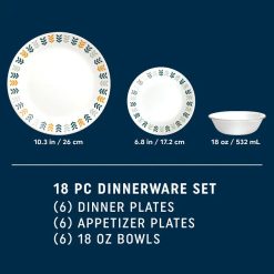 Alternative view of Corelle Anders 18-piece Dinnerware Set, Service for 6