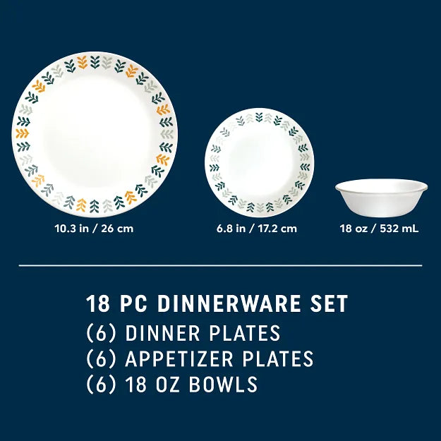 Corelle Anders 18-piece Dinnerware Set, Service for 6 - Image 2