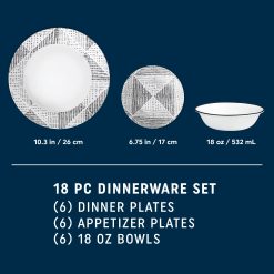 Alternative view of Corelle Odisha 18-piece Dinnerware Set, Service for 6