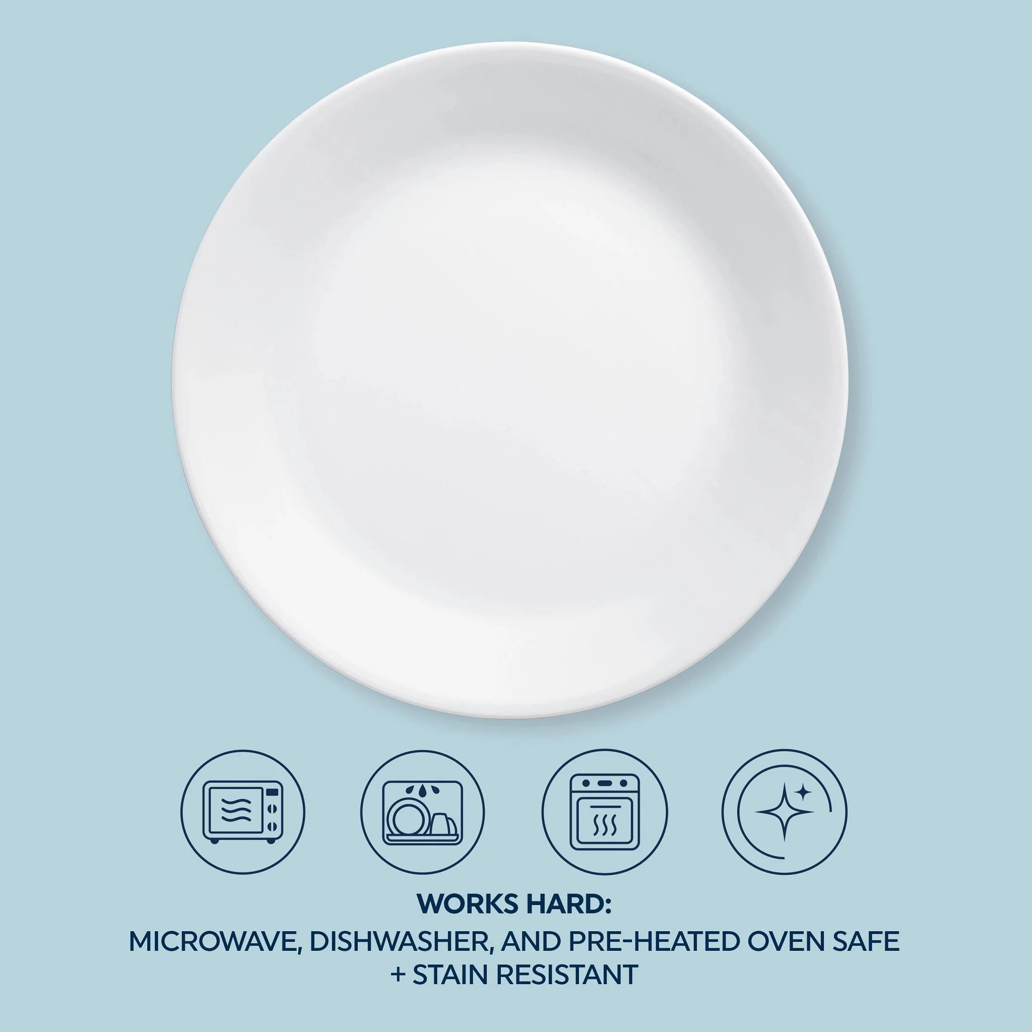 Corelle Winter Frost White 16-piece Mugless Dinnerware Set, Service for 4 - Image 2