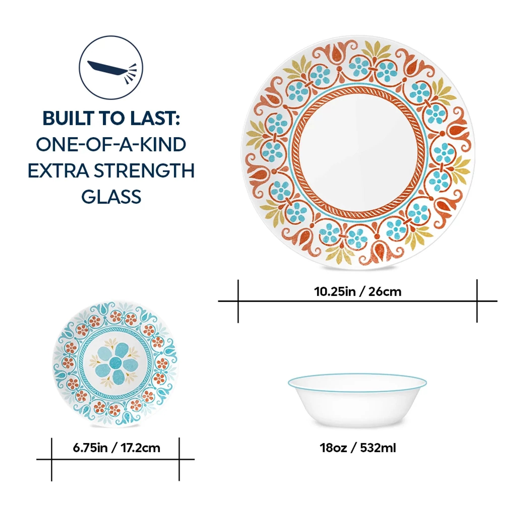 Corelle Global Collection Terracotta Dreams 18-piece Dinnerware Set, Service for 6 - Image 3