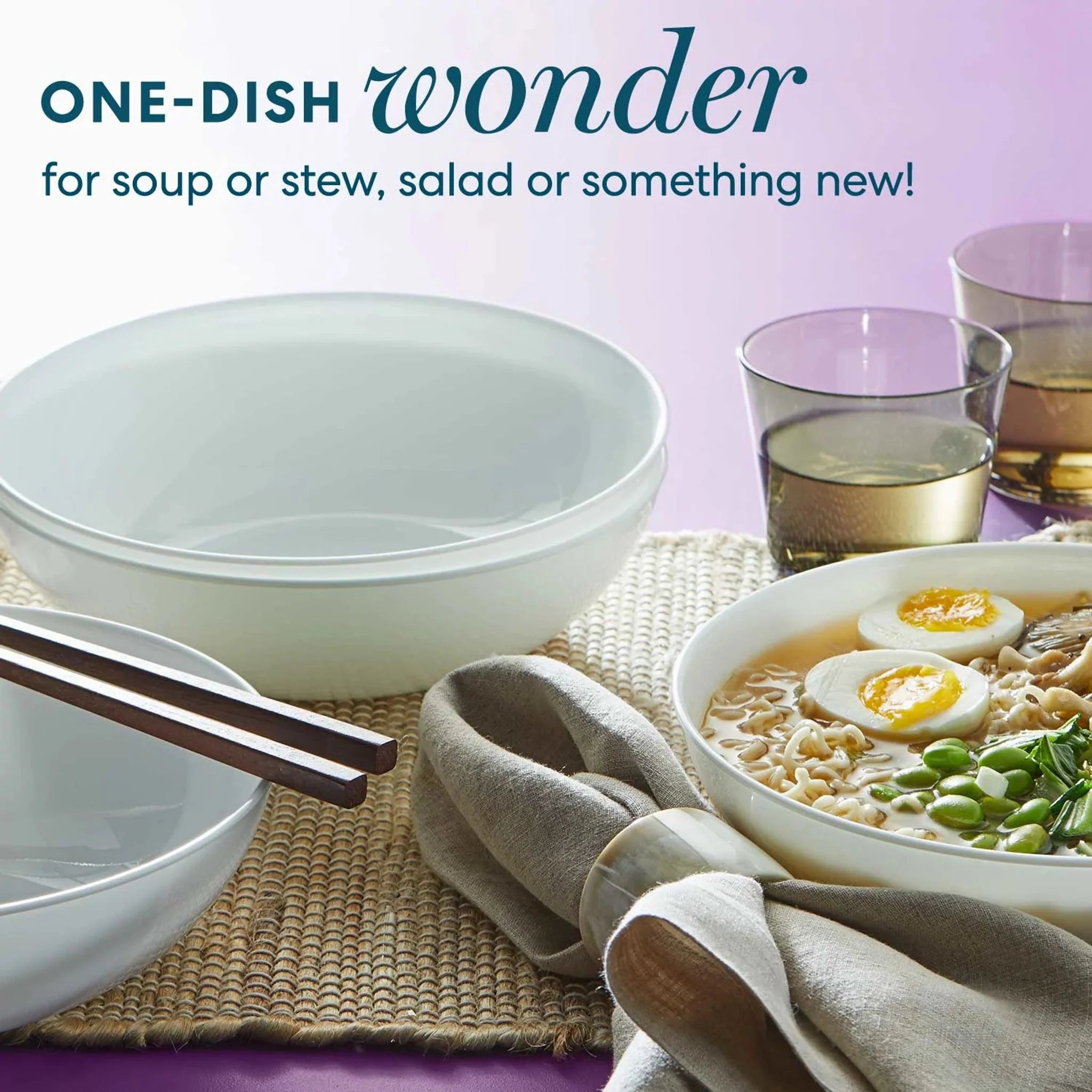 Corelle Winter Frost White 46-ounce Meal Bowl - Image 3