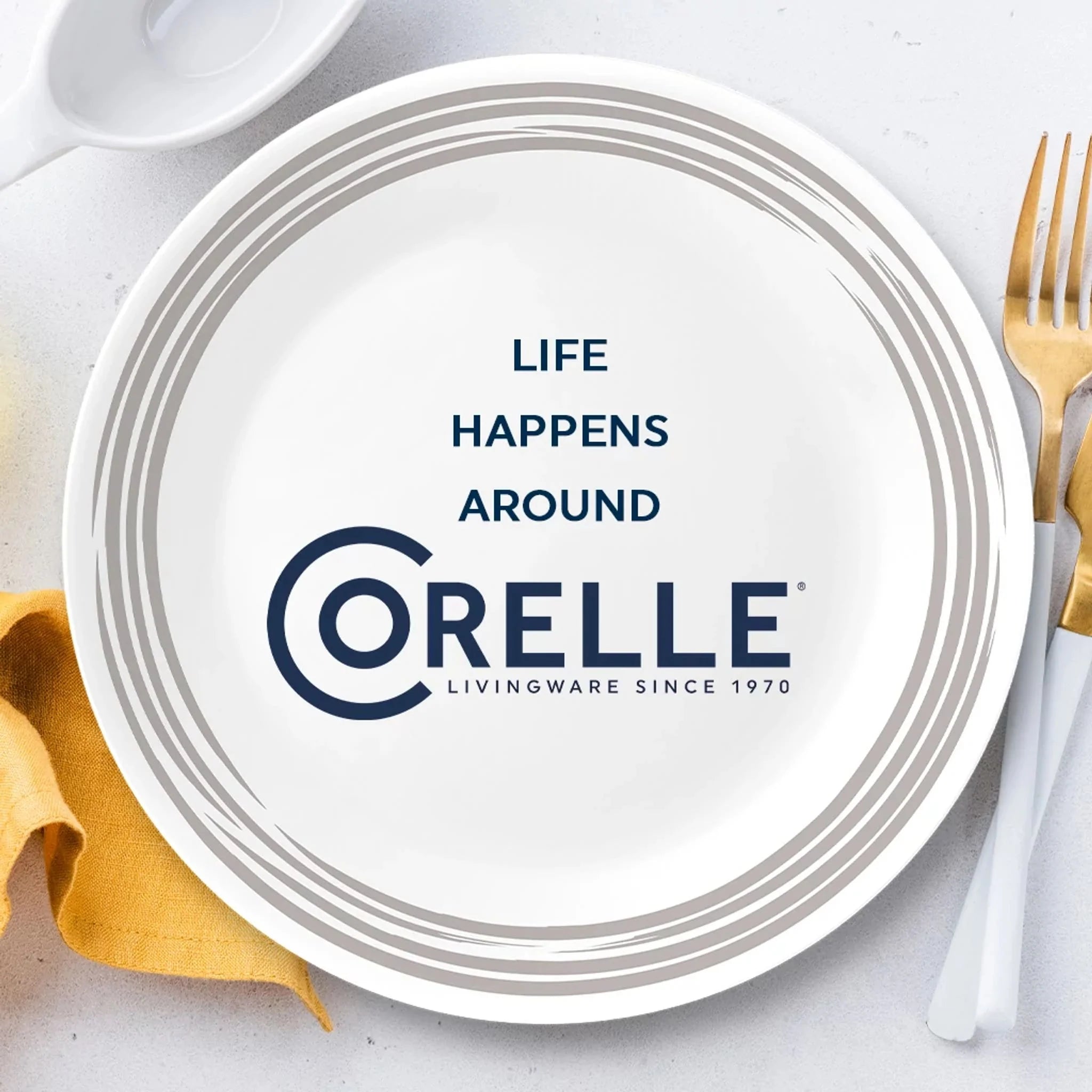Corelle Brushed Silver 16-piece Dinnerware Set, Service for 4 - Image 6