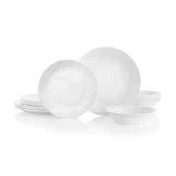 Corelle Linen Weave 18-piece Dinnerware Set, Service for 6