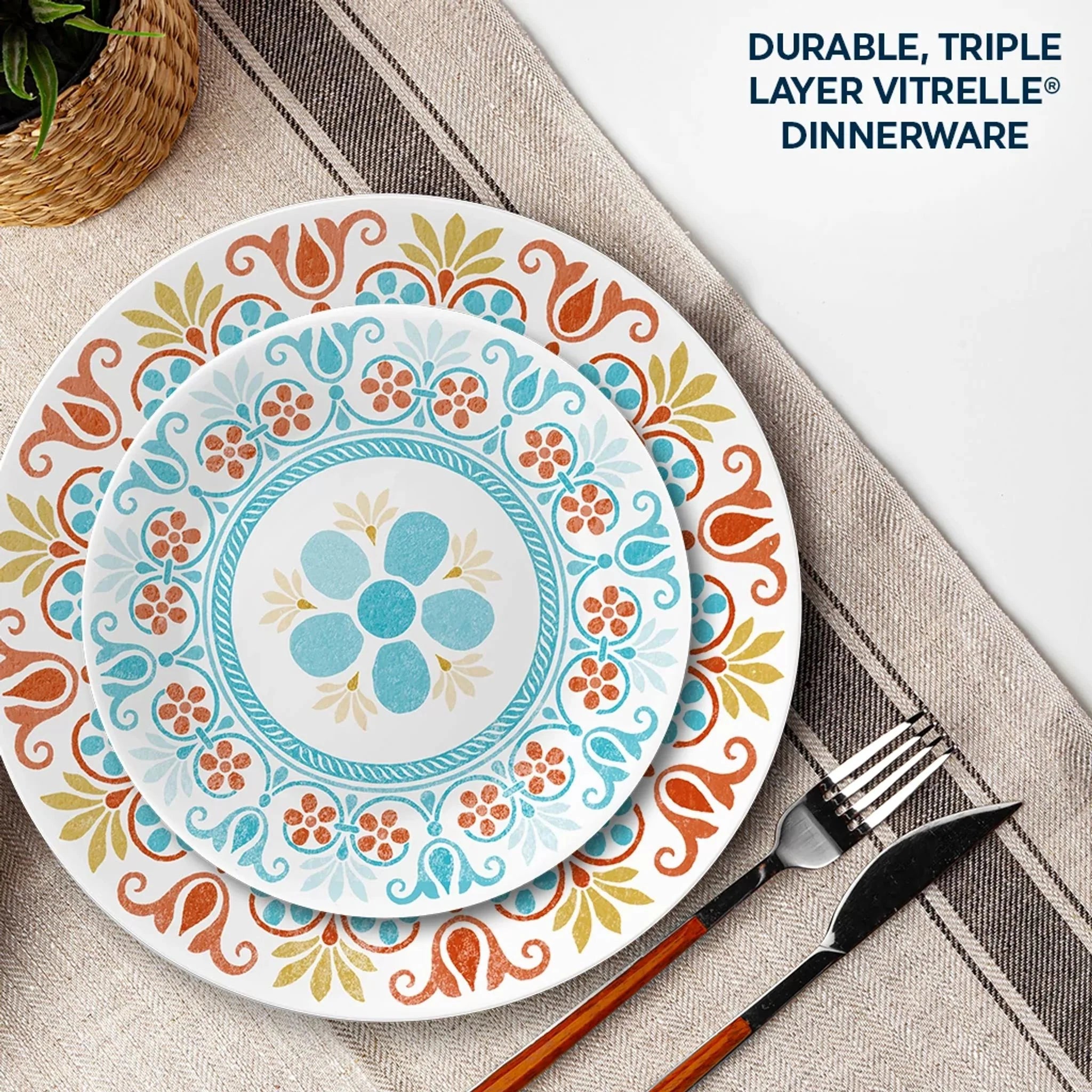 Corelle Global Collection Terracotta Dreams 18-piece Dinnerware Set, Service for 6 - Image 4