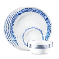 Corelle Rolling Waves 18-piece Dinnerware Set, Service for 6
