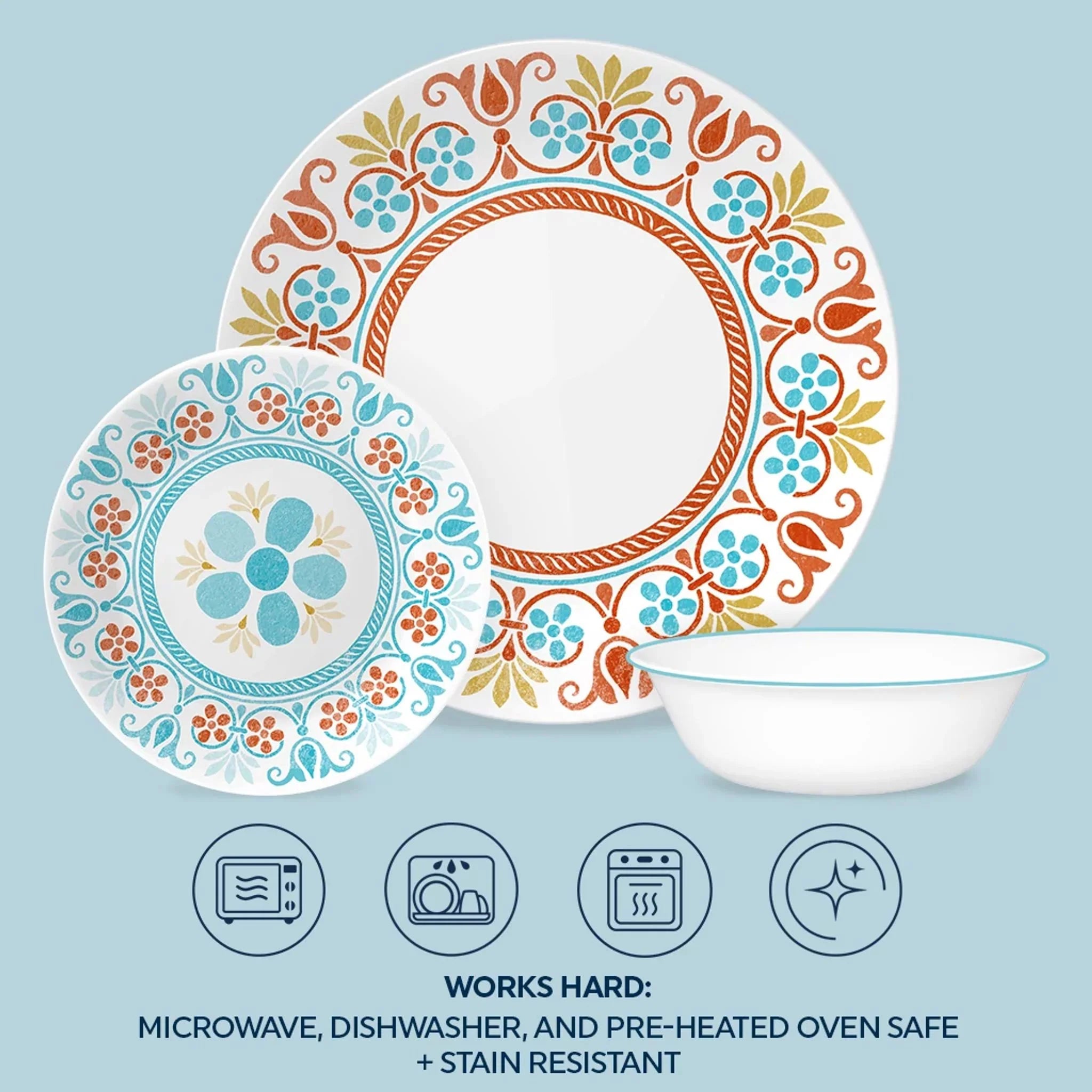 Corelle Global Collection Terracotta Dreams 18-piece Dinnerware Set, Service for 6 - Image 6