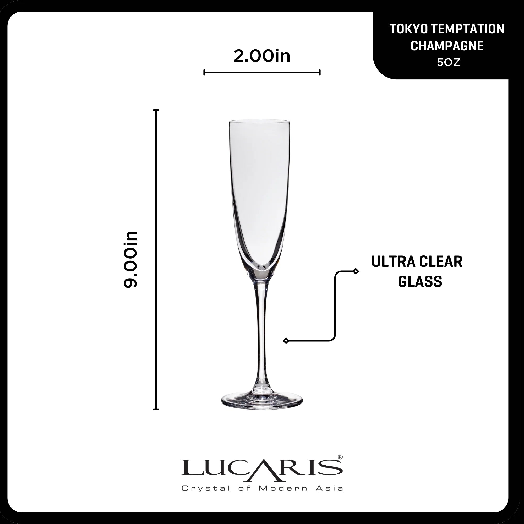 Lucaris Tokyo Temptation Champagne Glasses (4-Pieces), 5-ounce, Dishwasher Safe, Lead-free Crystalline - Image 5
