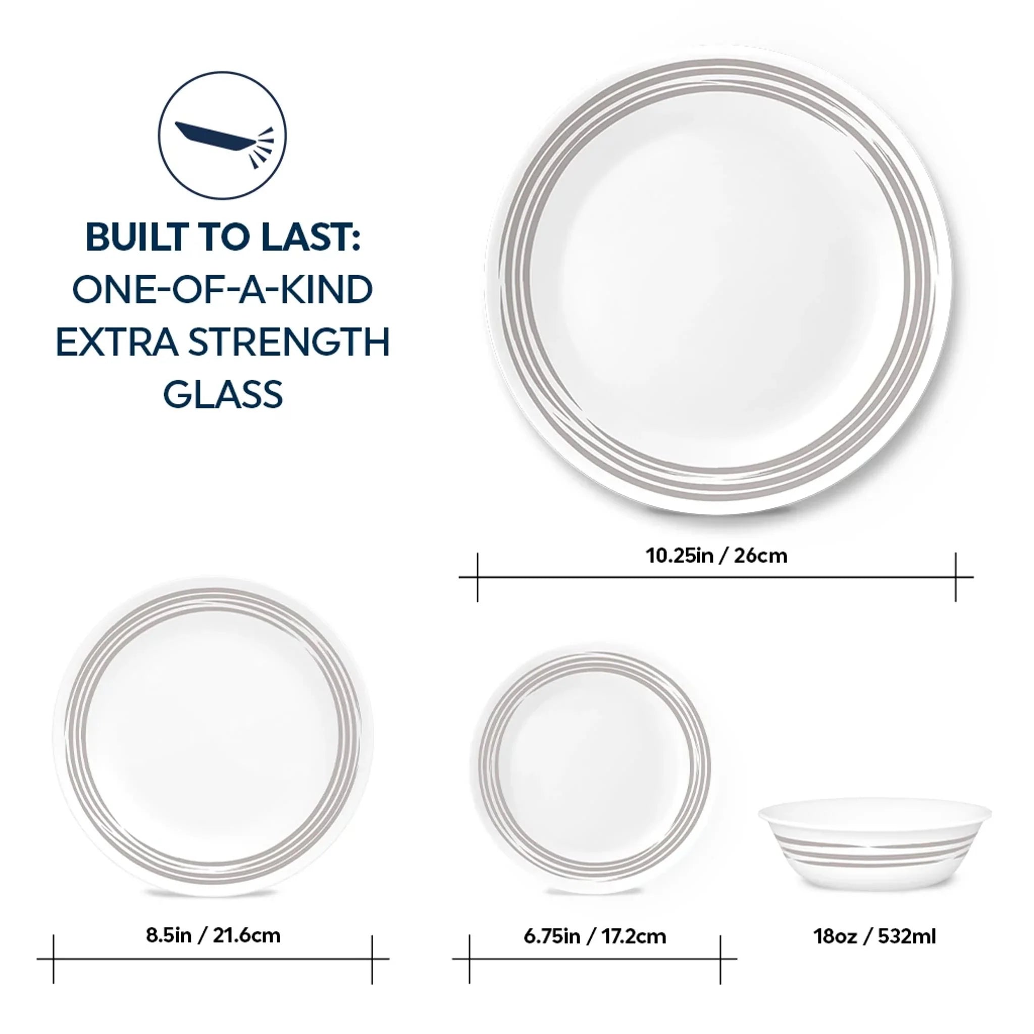 Corelle Brushed Silver 16-piece Dinnerware Set, Service for 4 - Image 7