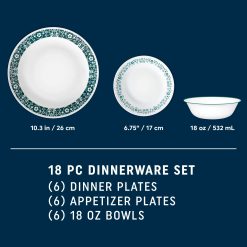 Alternative view of Corelle Penelope 18-piece Dinnerware Set, Service for 6