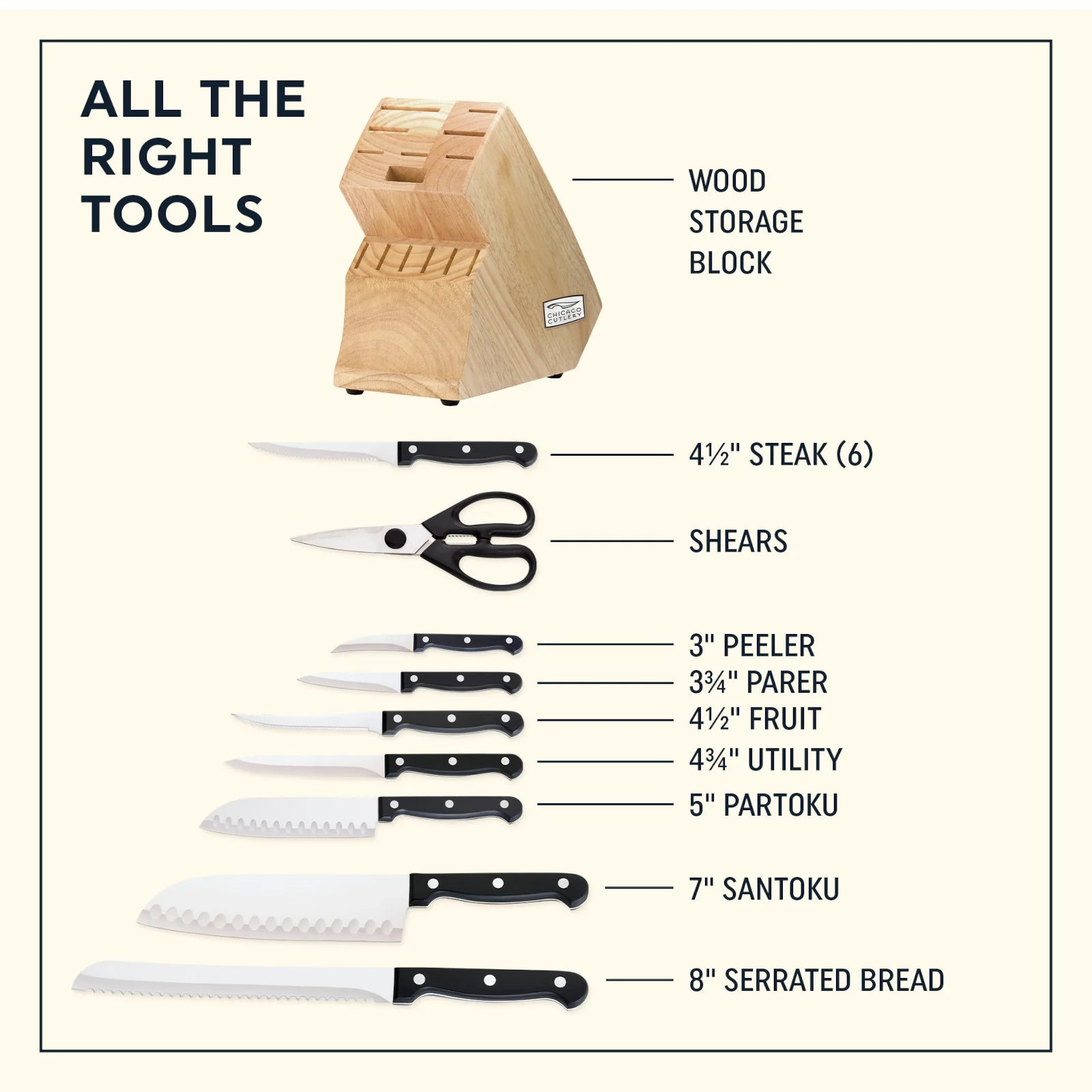 Chicago Cutlery Essentials 15-piece Block Set - Image 6