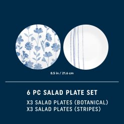 Alternative view of Corelle Botanical Stripes 8.5 Salad Plates, 6 Pack