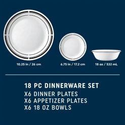 Alternative view of Corelle Brasserie 18-piece Dinnerware Set, Service for 6
