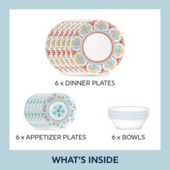 Alternative view of Corelle Global Collection Terracotta Dreams 18-piece Dinnerware Set, Service for 6