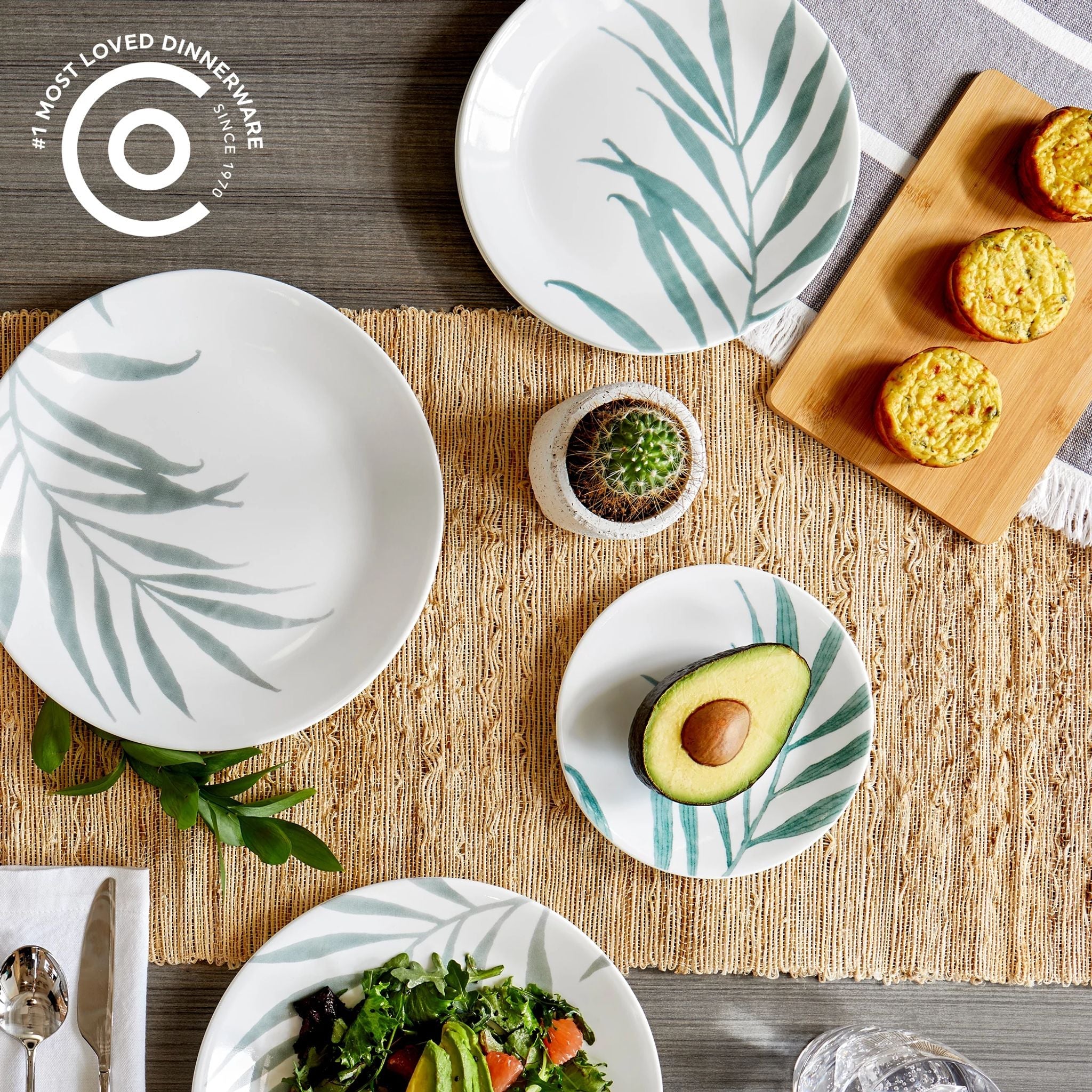 Corelle Solar Print 18-piece Dinnerware Set, Service for 6, EXCLUSIVE - Image 3