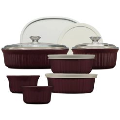 CorningWare French Colors 12-piece Bakeware Set, Cabernet