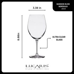 Alternative view of Lucaris Bangkok Bliss Bordeaux Glasses (4-Pieces), 25-ounce, Dishwasher Safe, Lead-free Crystalline