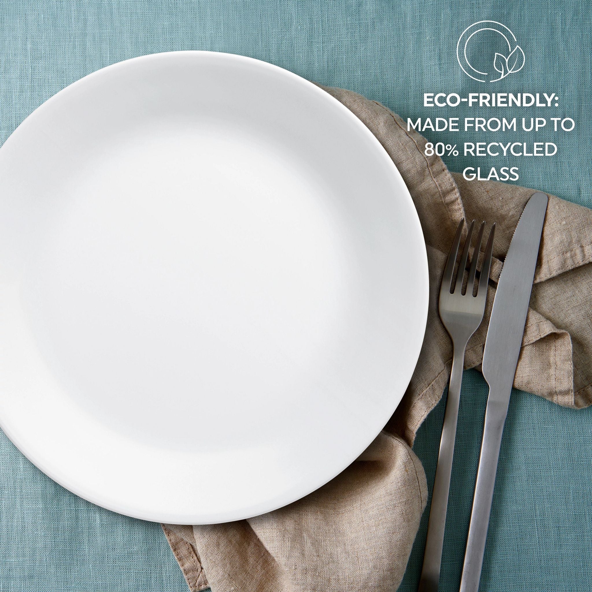 Corelle Winter Frost White 16-piece Mugless Dinnerware Set, Service for 4 - Image 3