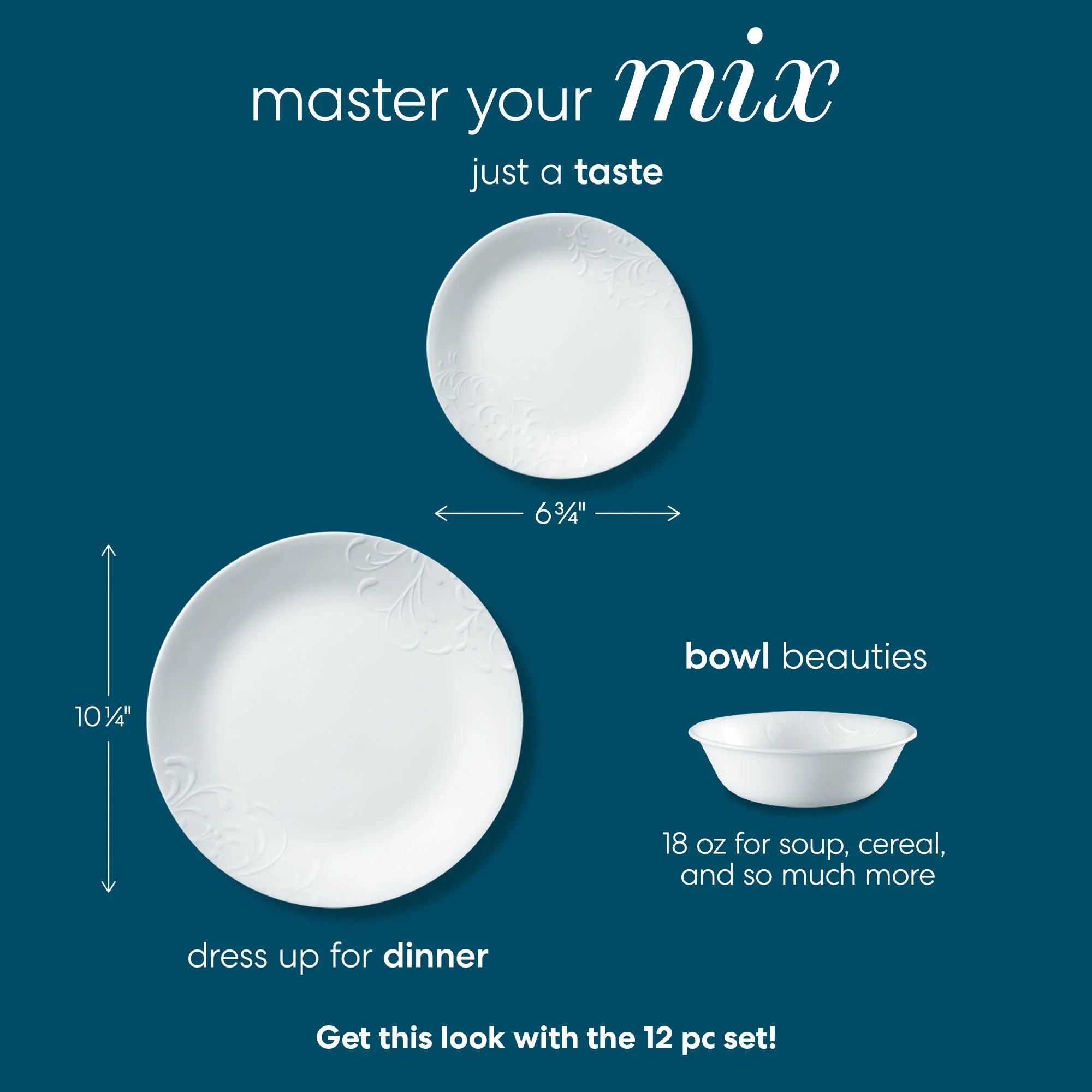 Corelle Madeline 12-piece Dinnerware Set, Service for 4 - Image 3