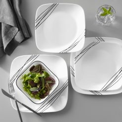 Alternative view of Corelle Square Simple Sketch 18-piece Dinnerware Set, Service for 6