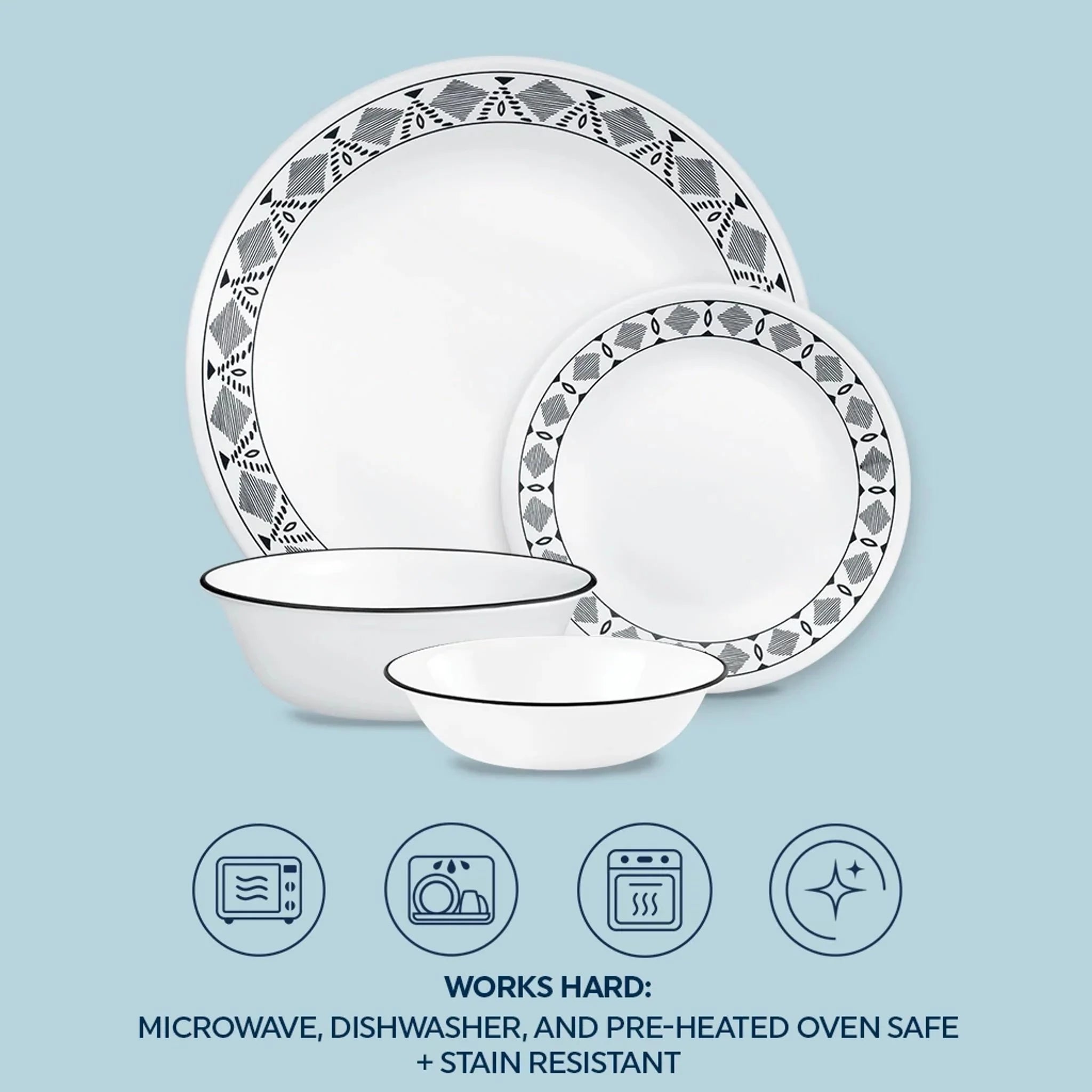 Corelle Cusco 16-piece Mugless Dinnerware Set, Service for 4 - Image 6