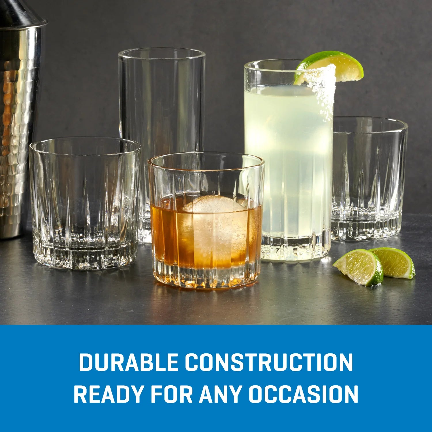 Ocean Glass Traze PRE Rocks Glasses (4-Pieces), 12-ounce, Dishwasher Safe - Image 4