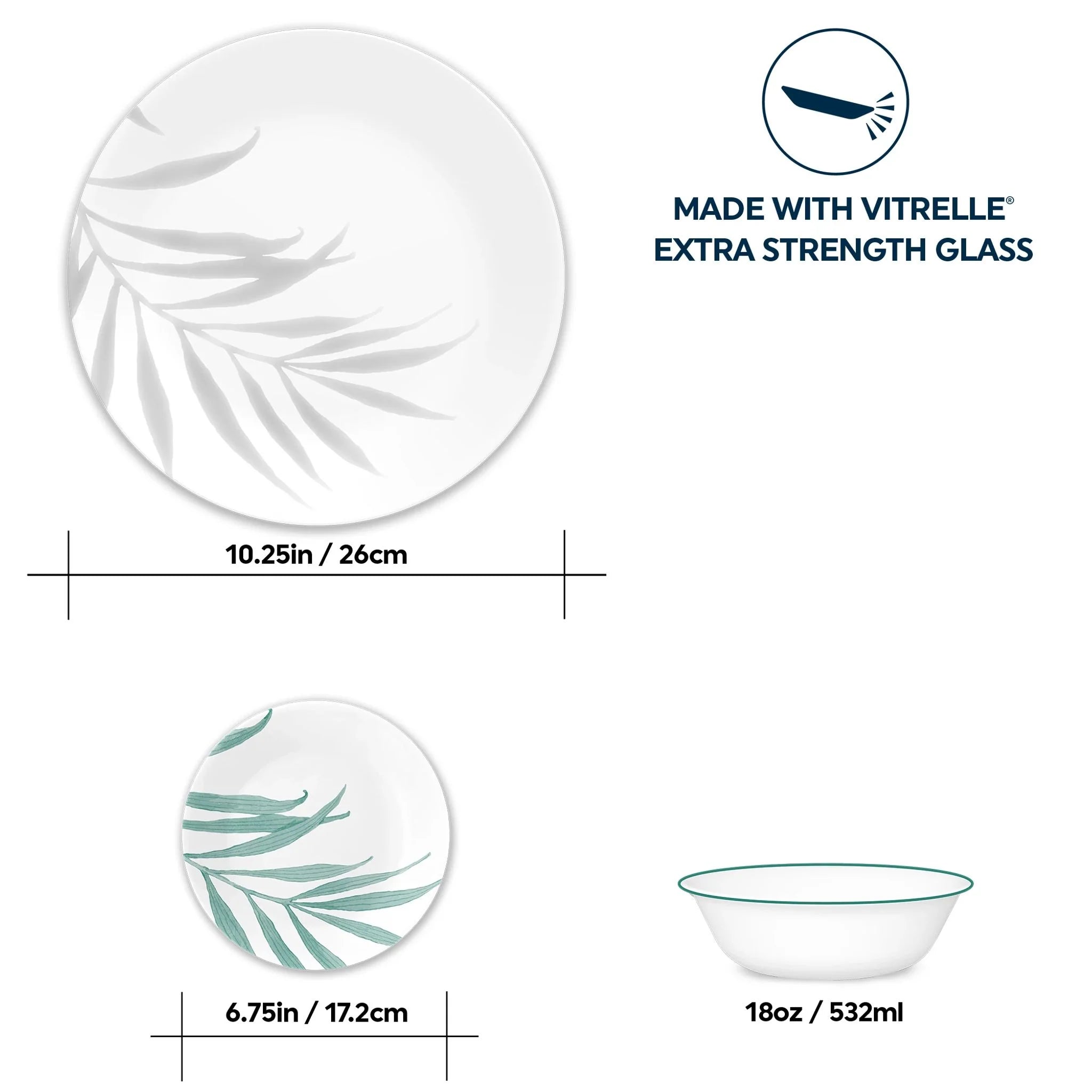 Corelle Solar Print 18-piece Dinnerware Set, Service for 6, EXCLUSIVE - Image 2