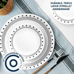 Alternative view of Corelle City Block 18-piece Mugless Dinnerware Set, Service for 6