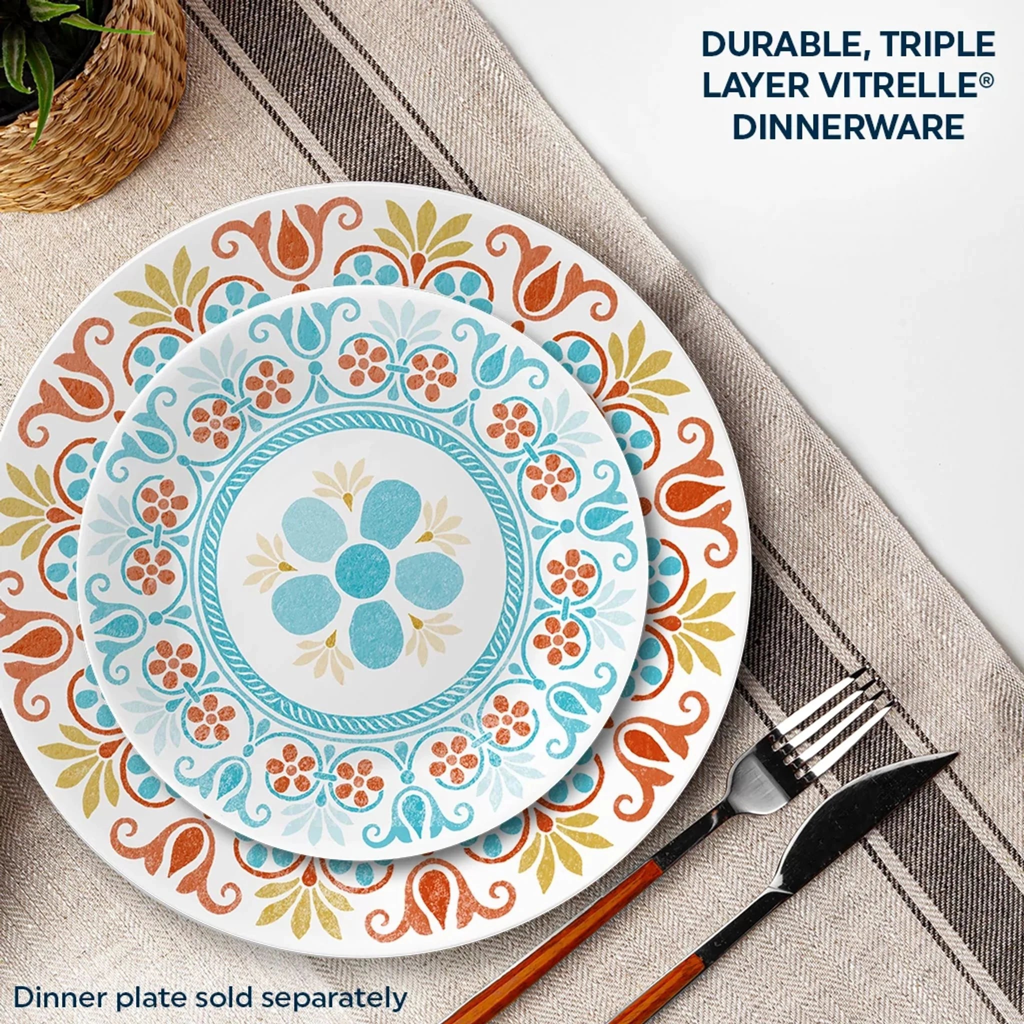 Corelle Global Collection Terracotta Dreams 6.75 Appetizer Plates, 6-pack - Image 6