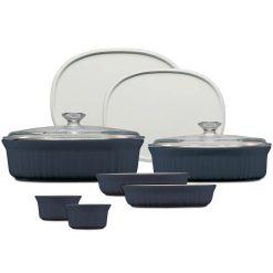 CorningWare French Colors 10-piece Oval Bakeware Set, Navy