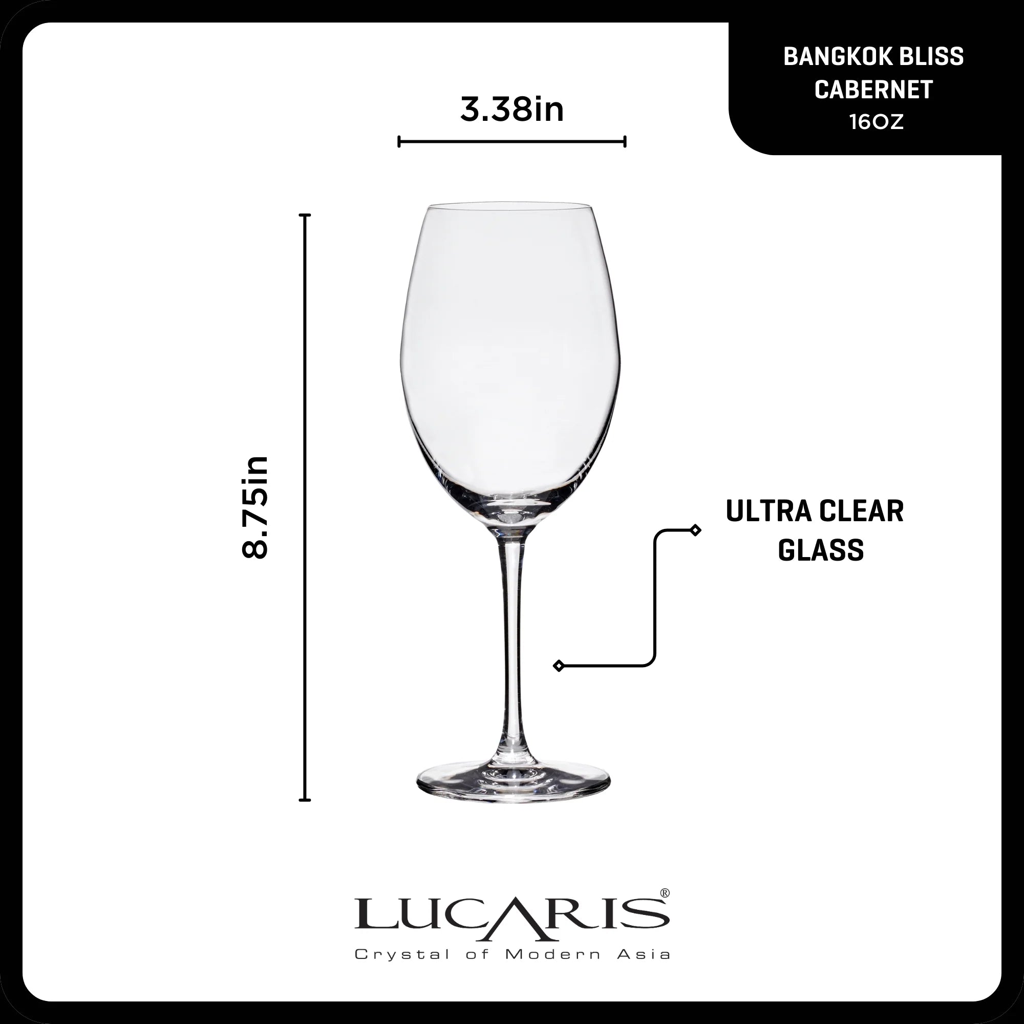 Lucaris Bangkok Bliss Cabernet Glasses (4-Pieces), 16-ounce, Dishwasher Safe, Lead-free Crystalline - Image 2