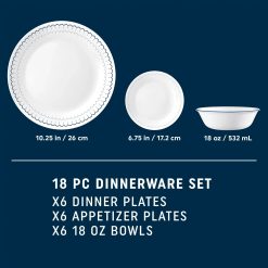 Alternative view of Corelle Caspian Lace 18-piece Dinnerware Set, Service for 6
