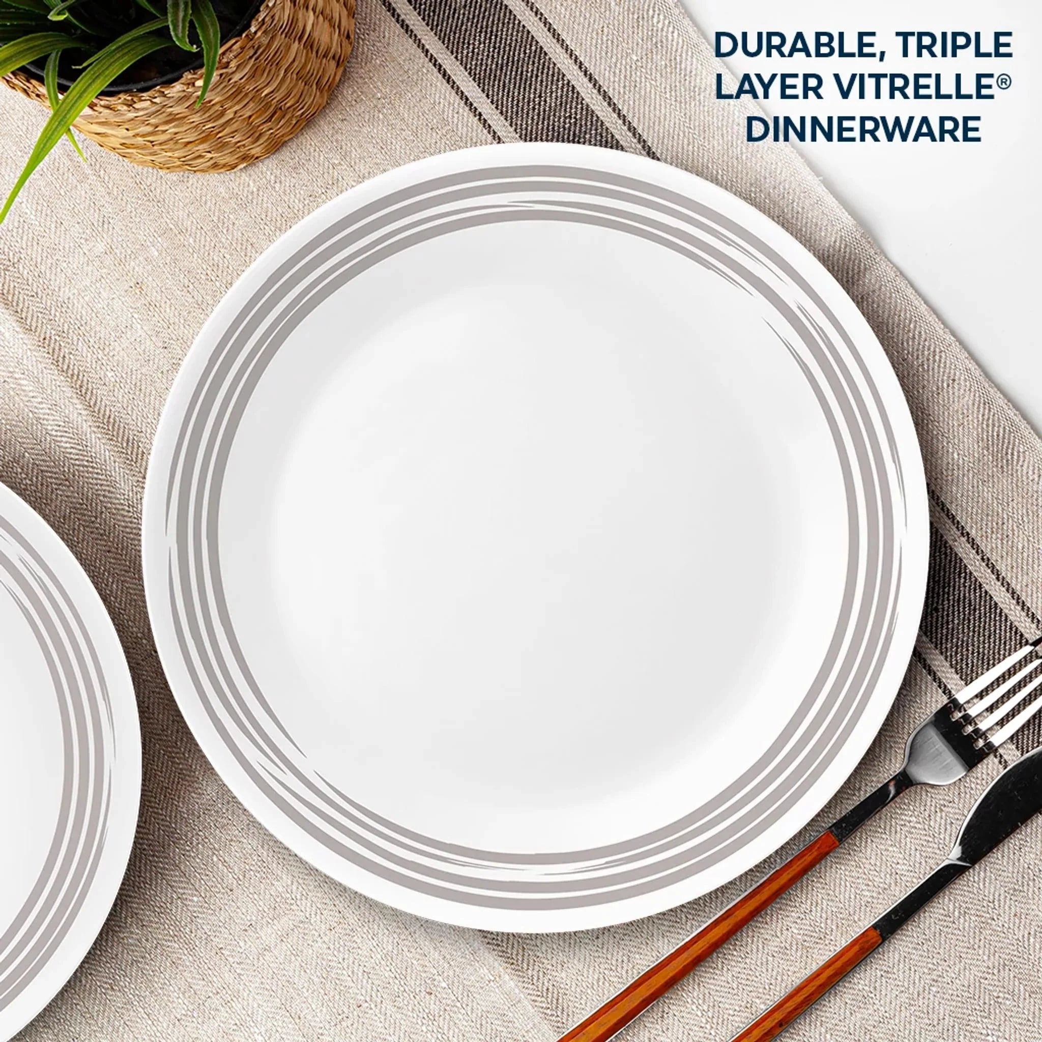 Corelle Brushed Silver 16-piece Dinnerware Set, Service for 4 - Image 4