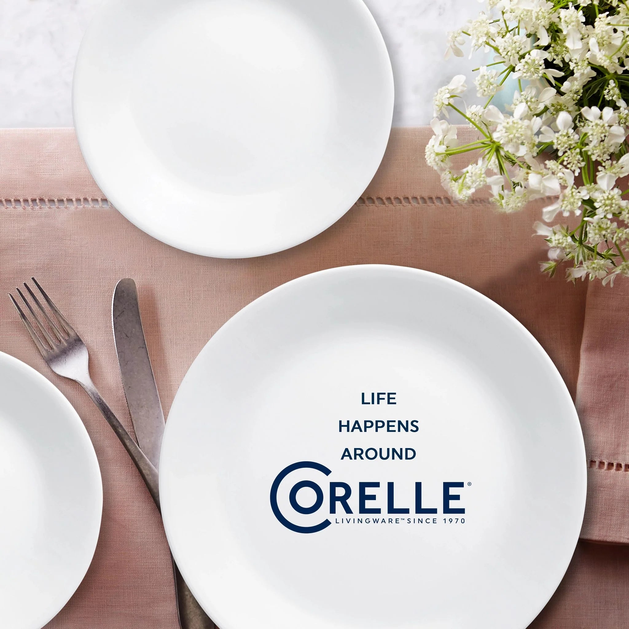 Corelle Winter Frost White 16-piece Mugless Dinnerware Set, Service for 4 - Image 4