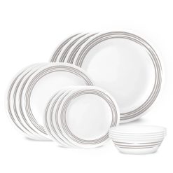 Corelle Brushed Silver 16-piece Dinnerware Set, Service for 4