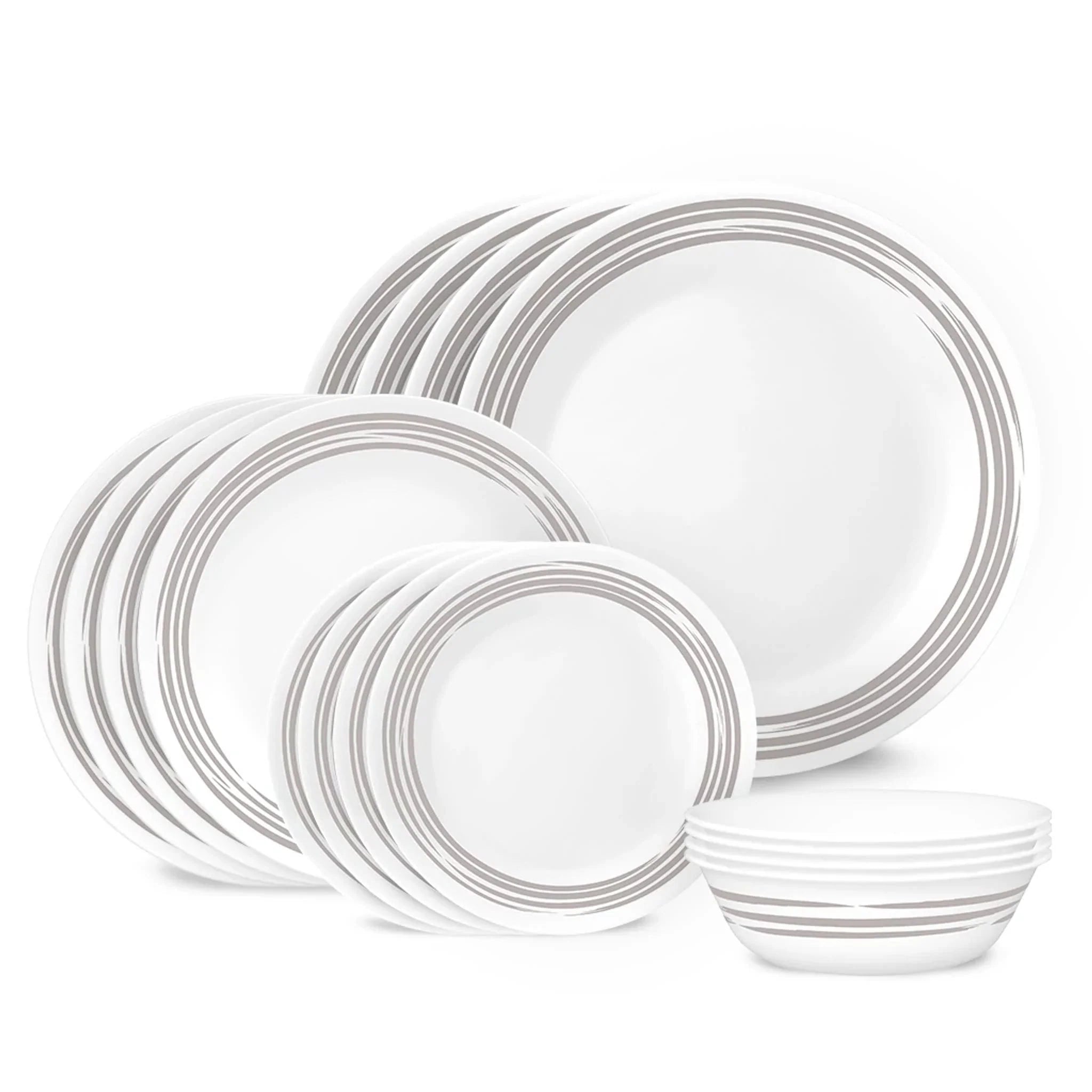 Corelle Brushed Silver 16-piece Dinnerware Set, Service for 4