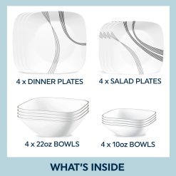 Alternative view of Corelle Urban Arc 16-piece Dinnerware Set, Service for 4