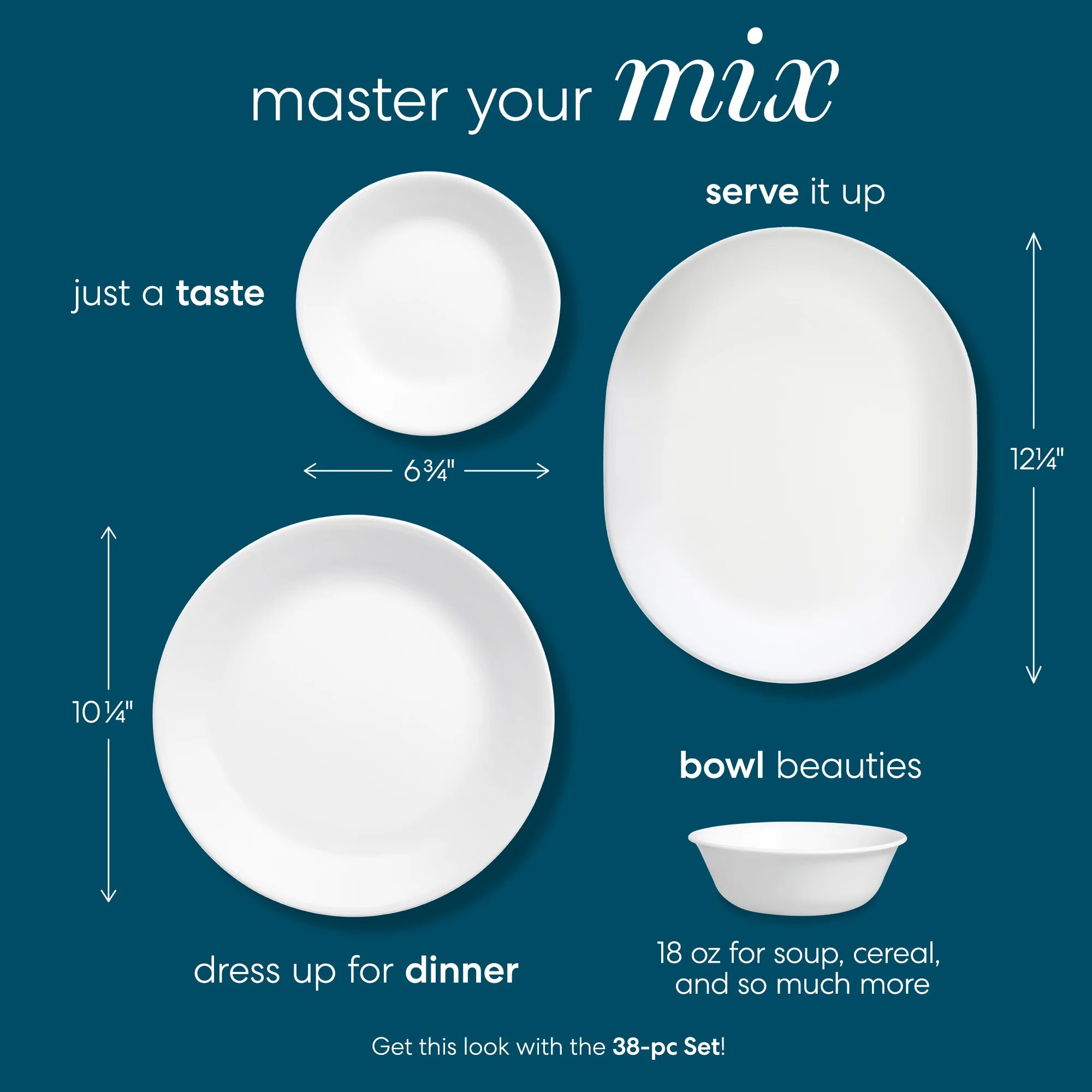 Corelle Winter Frost White 38-piece Dinnerware Set, Service for 12 - Image 3