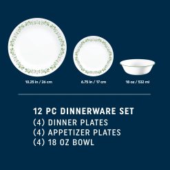 Alternative view of Corelle Bryndle 12-Piece Glass Dinnerware Set, Service for 4