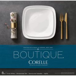 Alternative view of Corelle Boutique Vivid White 8-piece Dinnerware Set, Service for 4