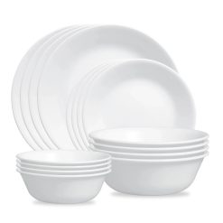 Corelle Winter Frost White 16-piece Mugless Dinnerware Set, Service for 4