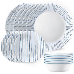 Corelle Nautical Stripes 18-piece Dinnerware Set, Service for 6