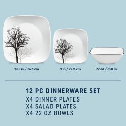 Alternative view of Corelle Timber Shadows 12-piece Dinnerware Set, Service for 4