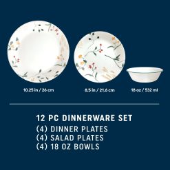 Alternative view of Corelle Wildflower Scatter 12-piece Dinnerware Set, Service for 4