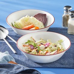 Alternative view of Corelle Radiant Red Banded 1-quart Serving Bowls, 2-pack