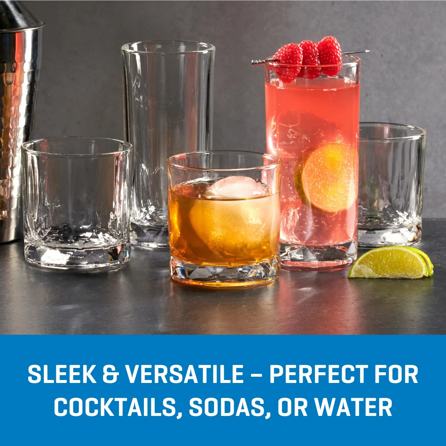 Ocean Glass Cienna Long Drink Glasses (4-Pieces), 14.5-ounce, dishwasher Safe - Image 4