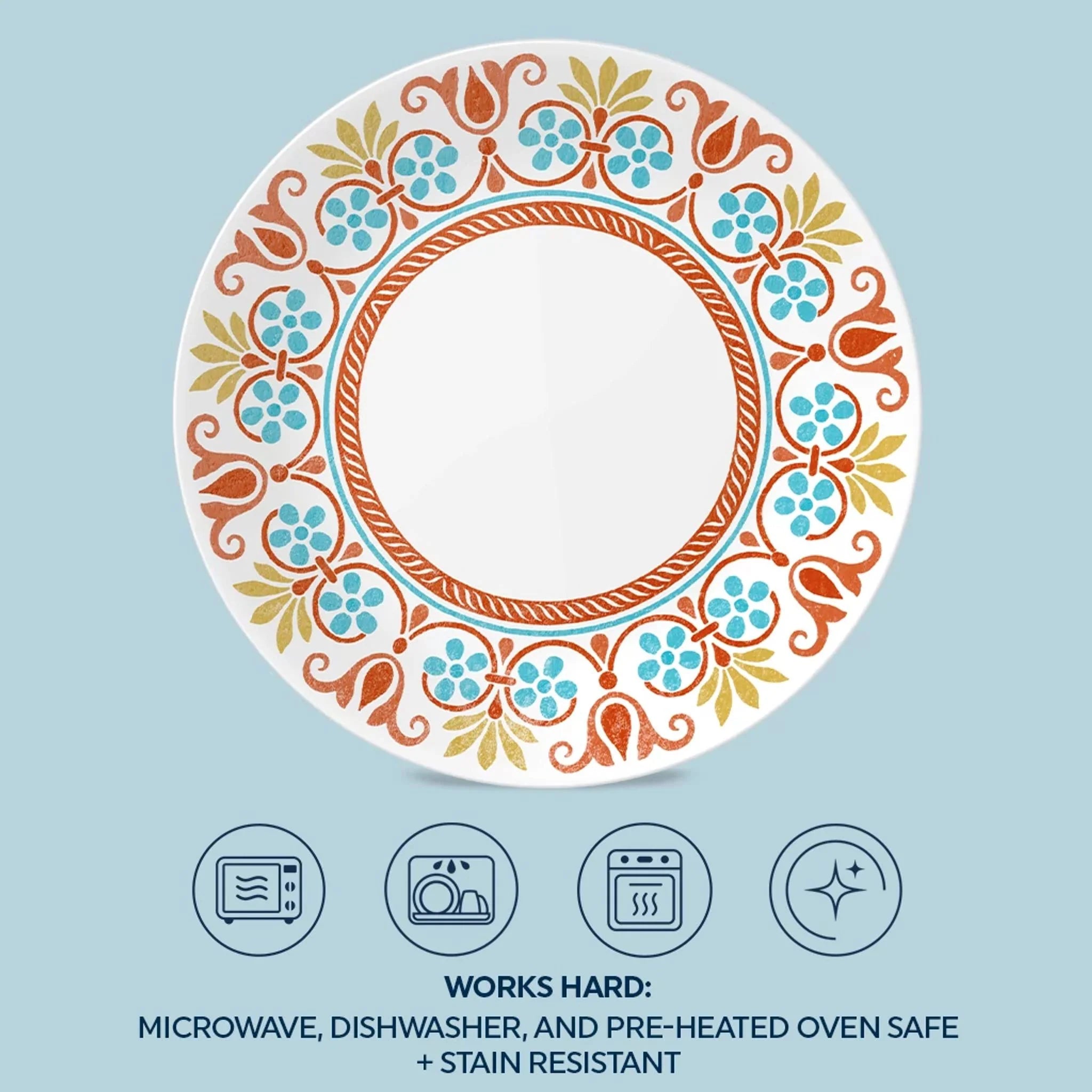 Corelle Global Collection Terracotta Dreams 10.25 Dinner Plate - Image 2