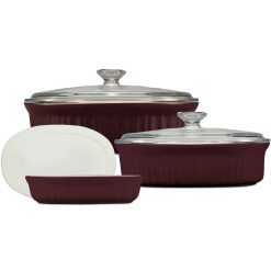 CorningWare French Colors 6-piece Bakeware Set, Cabernet