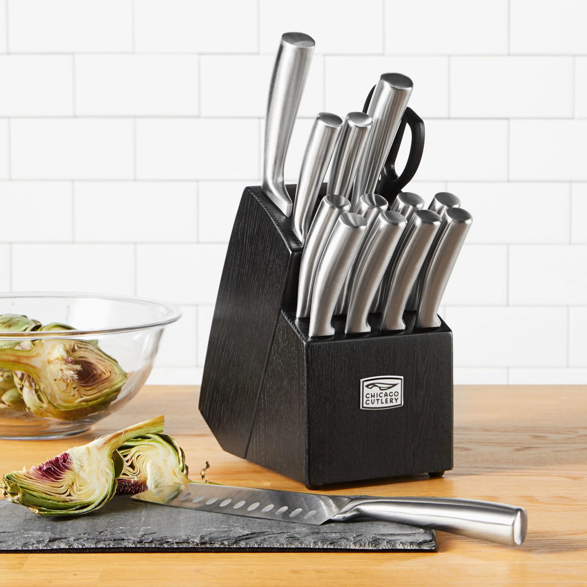 Chicago Cutlery Malden 16-piece Stainless Steel Block Set - Image 2